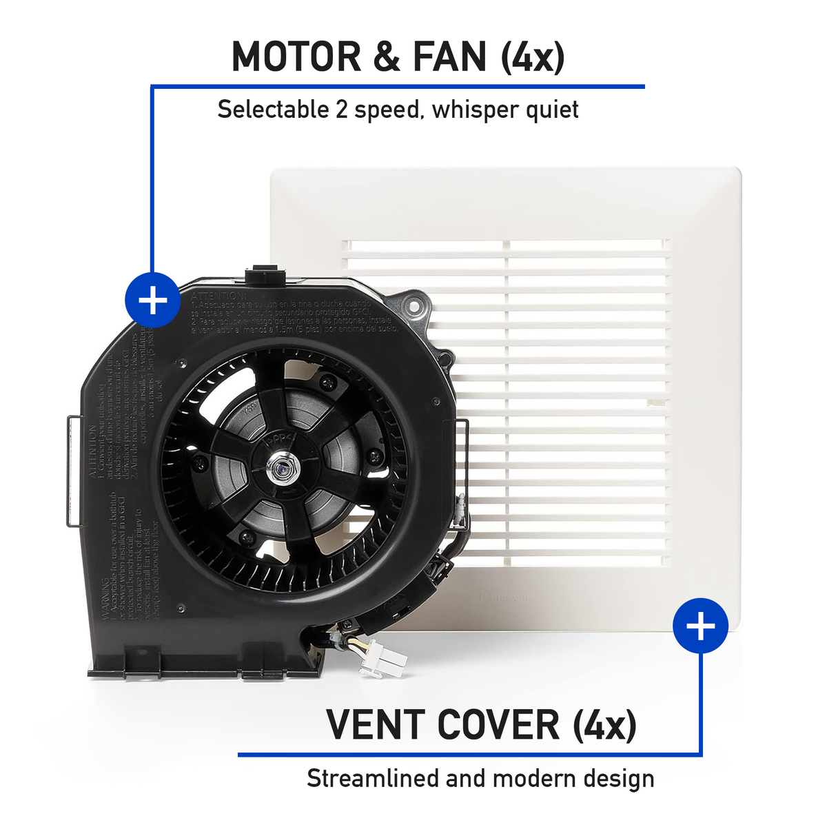 PANASONIC FV-07VBB1 Ecovent Fan Contractor Pack, Motor/Grille Assembly, Pick-A-Flow 70