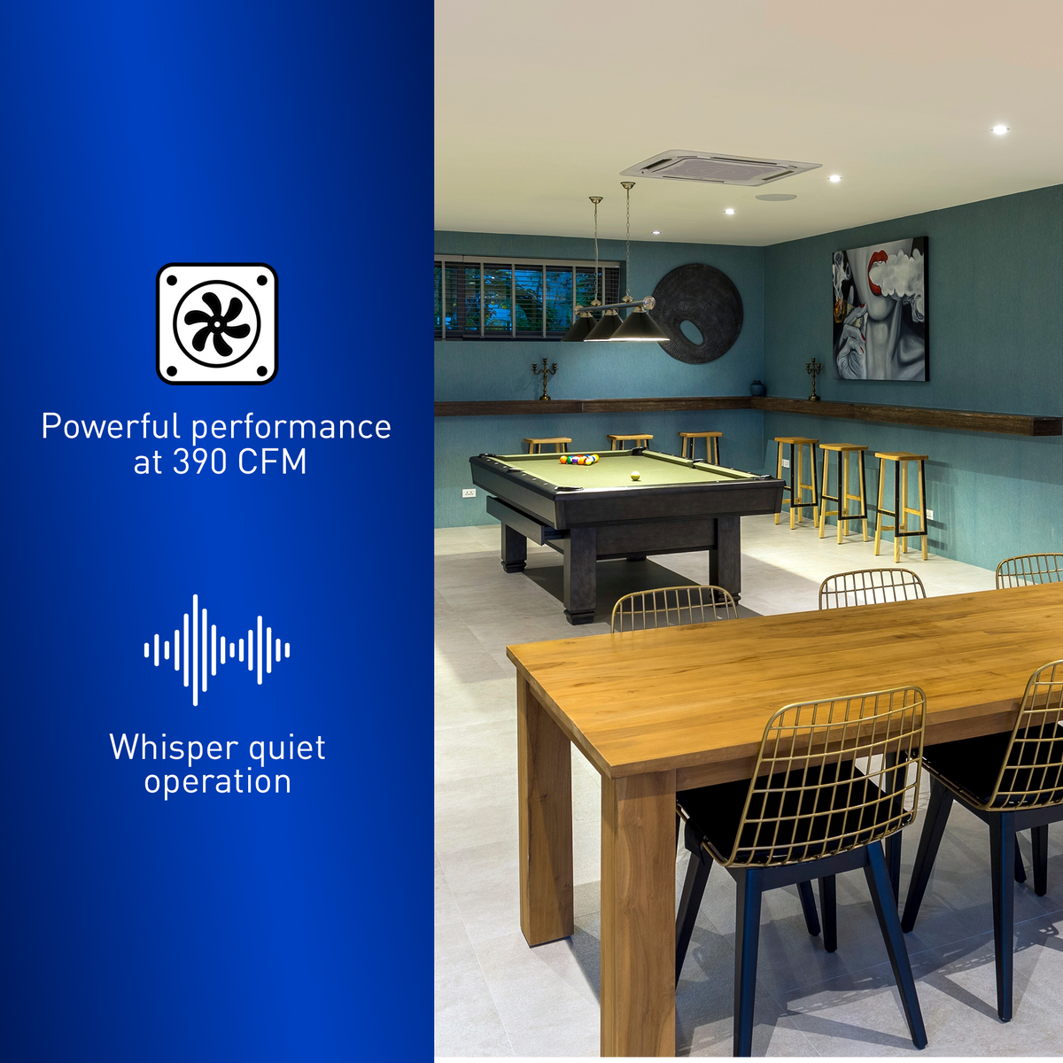 PANASONIC FV-40VQ4 WhisperCeiling® AC, Spot Ventilation Fan, 390 CFM