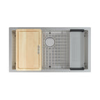 FRANKE PS2X110-33-WKC Professional 2.0 Workcenter 35.5-in. x 19.5-in. 16 Gauge Stainless Steel Undermount Single Bowl Kitchen Sink In Diamond
