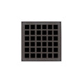 INFINITY DRAIN Q 4 ORB QD 4 4" x 4" Strainer with Squares Pattern Decorative Plate and 2" Throat in Oil Rubbed Bronze for QD 4