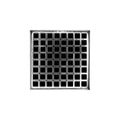 INFINITY DRAIN Q 5 PS QD 5 5" x 5" Strainer with Squares Pattern Decorative Plate and 2" Throat in Polished Stainless for QD 5