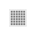INFINITY DRAIN QD 4-2A MW QD 4 4" x 4" QD 4 Complete Kit with Squares Pattern Decorative Plate in Matte White with ABS Drain Body, 2" Outlet