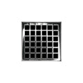 INFINITY DRAIN QD 4-2P PS QD 4 4" x 4" QD 4 Complete Kit with Squares Pattern Decorative Plate in Polished Stainless with PVC Drain Body, 2" Outlet