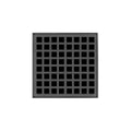 INFINITY DRAIN QD 5-2A GM QD 5 5" x 5" QD 5 Complete Kit with Squares Pattern Decorative Plate in Gunmetal with ABS Drain Body, 2" Outlet