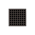 INFINITY DRAIN QD 5-3A ORB QD 5 5" x 5" QD 5 High Flow Complete Kit with Squares Pattern Decorative Plate in Oil Rubbed Bronze with ABS Drain Body, 3" Outlet