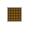 INFINITY DRAIN QD 5-3A PG QD 5 5" x 5" QD 5 High Flow Complete Kit with Squares Pattern Decorative Plate in Polished Gold with ABS Drain Body, 3" Outlet