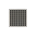 INFINITY DRAIN QD 5-3A SS QD 5 5" x 5" QD 5 High Flow Complete Kit with Squares Pattern Decorative Plate in Satin Stainless with ABS Drain Body, 3" Outlet