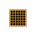 INFINITY DRAIN QDB 4-A PG QD 4 4" x 4" QDB 4 Complete Kit with Squares Pattern Decorative Plate in Polished Gold with ABS Bonded Flange Drain Body, 2", 3" and 4" Outlet