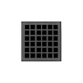 INFINITY DRAIN QDB 4-P GM QD 4 4" x 4" QDB 4 Complete Kit with Squares Pattern Decorative Plate in Gunmetal with PVC Bonded Flange Drain Body, 2", 3" and 4" Outlet
