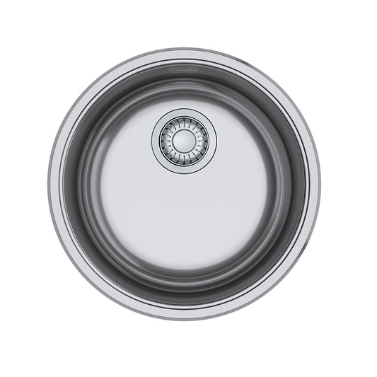 FRANKE RBX110-S Rotondo 17.0-in. x 7.0-in. 20 Gauge Stainless Steel Dual Mount Single Bowl Kitchen Sink