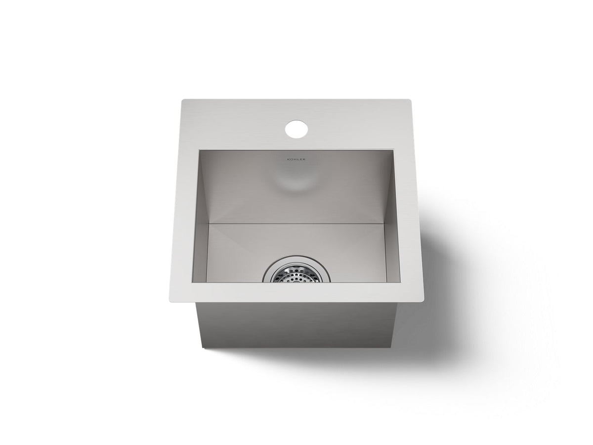 KOHLER K-RH20908-1-NA Lyric 15" Top-/Under-Mount Single-Bowl Bar Sink - Stainless Steel
