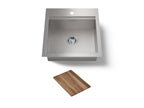 KOHLER K-RH23377-1PC-NA Lyric Workstation 20-1/2" Top-/Under-Mount Single-Bowl Bar Sink - Stainless Steel