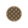 INFINITY DRAIN RKD 5-2A SC RKD 5 5" Round RKD 5 Complete Kit with Link Pattern Decorative Plate in Satin Champagne with ABS Drain Body, 2" Outlet