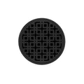 INFINITY DRAIN RKD 5-2I BK RKD 5 5" Round RKD 5 Complete Kit with Link Pattern Decorative Plate in Matte Black with Cast Iron Drain Body, 2" Outlet