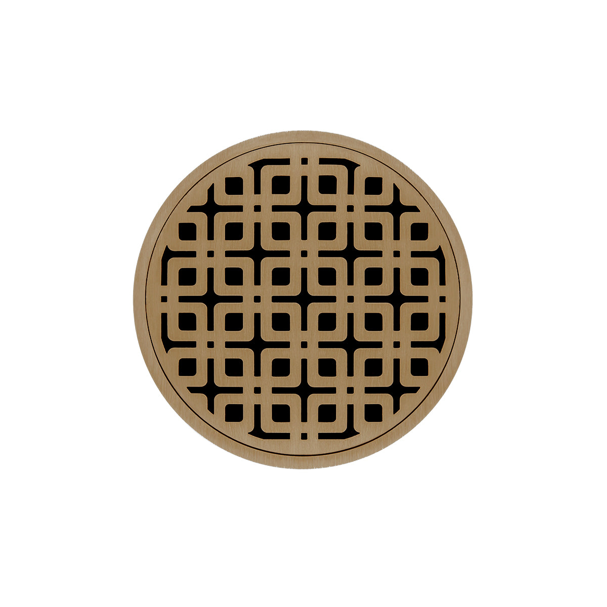 INFINITY DRAIN RKD 5-2P SB RKD 5 5" Round RKD 5 Complete Kit with Link Pattern Decorative Plate in Satin Bronze with PVC Drain Body, 2" Outlet