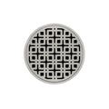 INFINITY DRAIN RKD 5-3I SS RKD 5 5" Round RKD 5 High Flow Complete Kit with Link Pattern Decorative Plate in Satin Stainless with Cast Iron Drain Body, 3" No-Hub Outlet