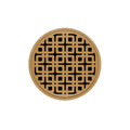 INFINITY DRAIN RKDB 5-P PB RKD 5 5" Round RKDB 5 Complete Kit with Link Pattern Decorative Plate in Polished Brass with PVC Bonded Flange Drain Body, 2", 3" and 4" Outlet