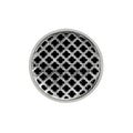 INFINITY DRAIN RMDB 5-P PS RMD 5 5" Round RMDB 5 Complete Kit with Moor Pattern Decorative Plate in Polished Stainless with PVC Bonded Flange Drain Body, 2", 3" and 4" Outlet