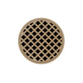 INFINITY DRAIN RMDB 5-P SC RMD 5 5" Round RMDB 5 Complete Kit with Moor Pattern Decorative Plate in Satin Champagne with PVC Bonded Flange Drain Body, 2", 3" and 4" Outlet