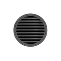 INFINITY DRAIN RN 5 GM RND 5 5" Round Strainer with Lines Pattern Decorative Plate and 2" Throat in Gunmetal for RND 5