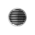 INFINITY DRAIN RN 5 PS RND 5 5" Round Strainer with Lines Pattern Decorative Plate and 2" Throat in Polished Stainless for RND 5