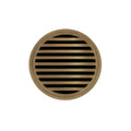INFINITY DRAIN RND 5-3A SB RND 5 5" Round RND 5 High Flow Complete Kit with Lines Pattern Decorative Plate in Satin Bronze with ABS Drain Body, 3" Outlet