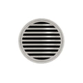 INFINITY DRAIN RND 5-3A SS RND 5 5" Round RND 5 High Flow Complete Kit with Lines Pattern Decorative Plate in Satin Stainless with ABS Drain Body, 3" Outlet