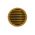 INFINITY DRAIN RNDB 5-P PG RND 5 5" Round RNDB 5 Complete Kit with Lines Pattern Decorative Plate in Polished Gold with PVC Bonded Flange Drain Body, 2", 3" and 4" Outlet