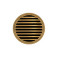INFINITY DRAIN RNDB 5-S PB RND 5 5" Round RNDB 5 Complete Kit with Lines Pattern Decorative Plate in Polished Brass with Stainless Steel Bonded Flange Drain Body, 2" No Hub Outlet