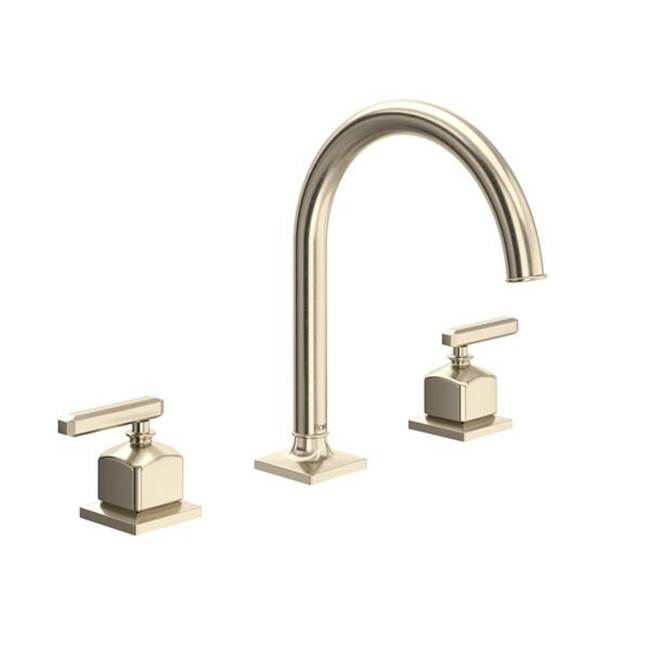 ROHL AP08D3LMSTN Apothecary Widespread Lavatory Faucet With C-Spout In Satin Nickel