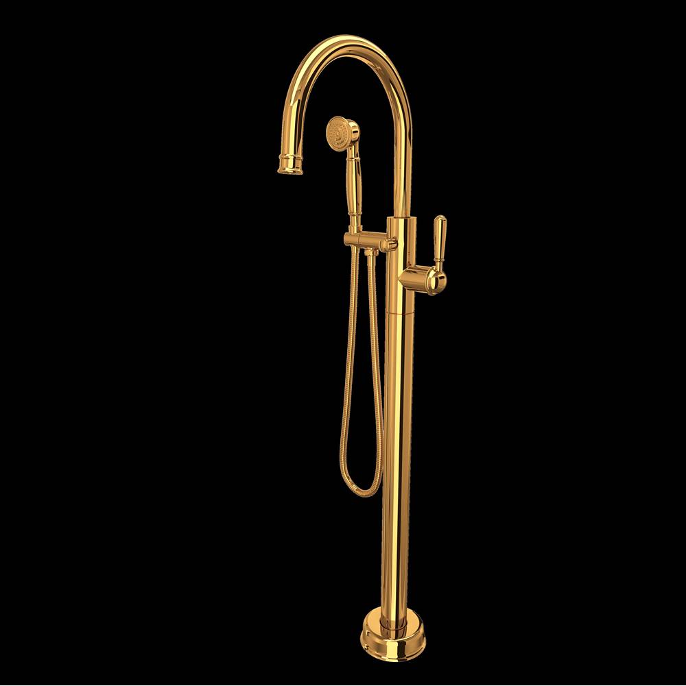 ROHL TTD06HF1LMULB Traditional Single Hole Floor Mount Tub Filler Trim In Unlacquered Brass