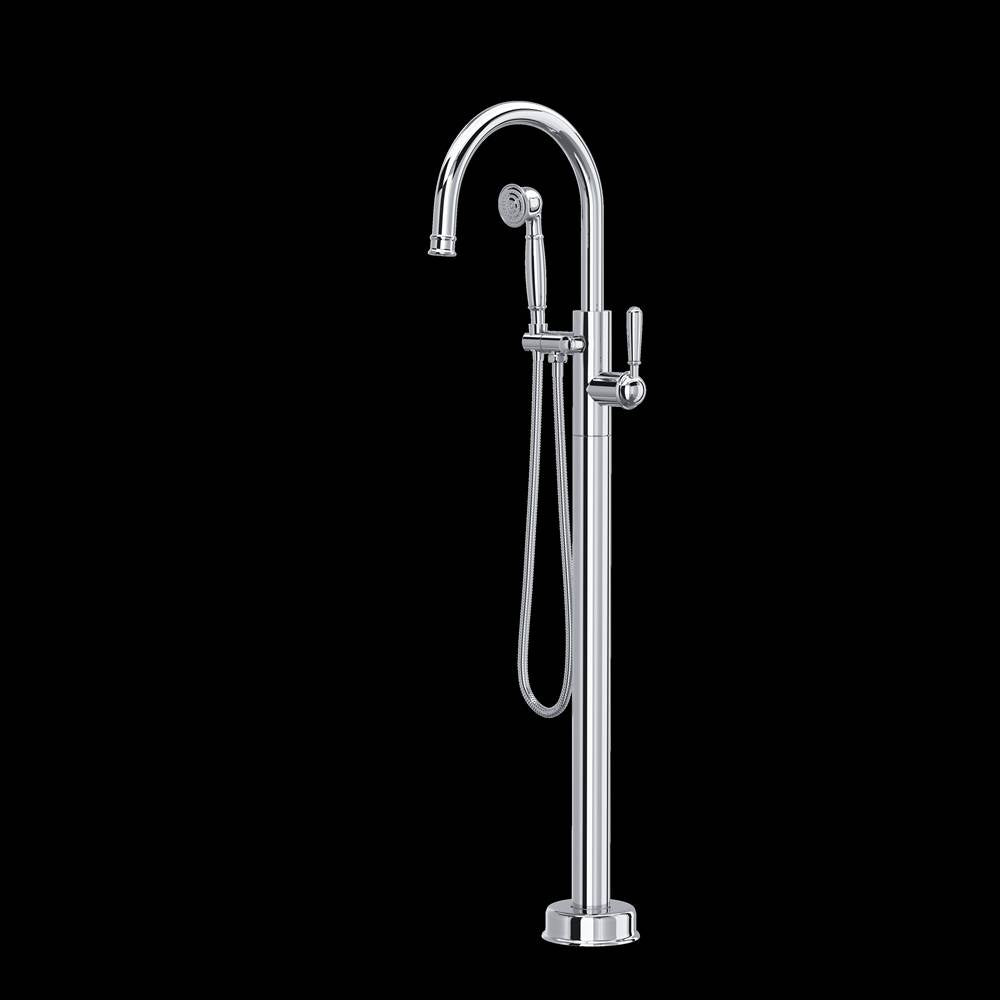 ROHL TTD06HF1LMAPC Traditional Single Hole Floor Mount Tub Filler Trim In Polished Chrome