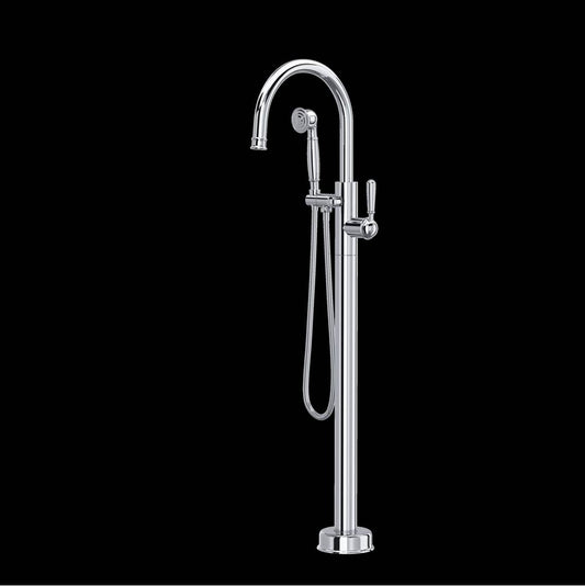 ROHL TTD06HF1LMAPC Traditional Single Hole Floor Mount Tub Filler Trim In Polished Chrome