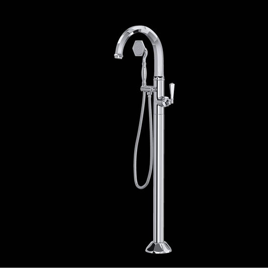 ROHL TPN06HF1LMAPC Palladian Single Hole Floor Mount Tub Filler Trim In Polished Chrome