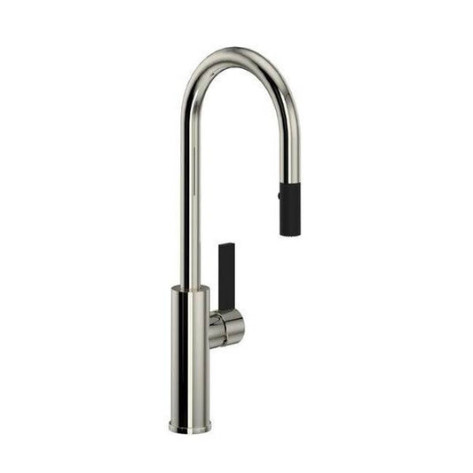 ROHL TR65D1LBPN Tuario Pull-Down Bar/Food Prep Kitchen Faucet With C-Spout In Polished Nickel