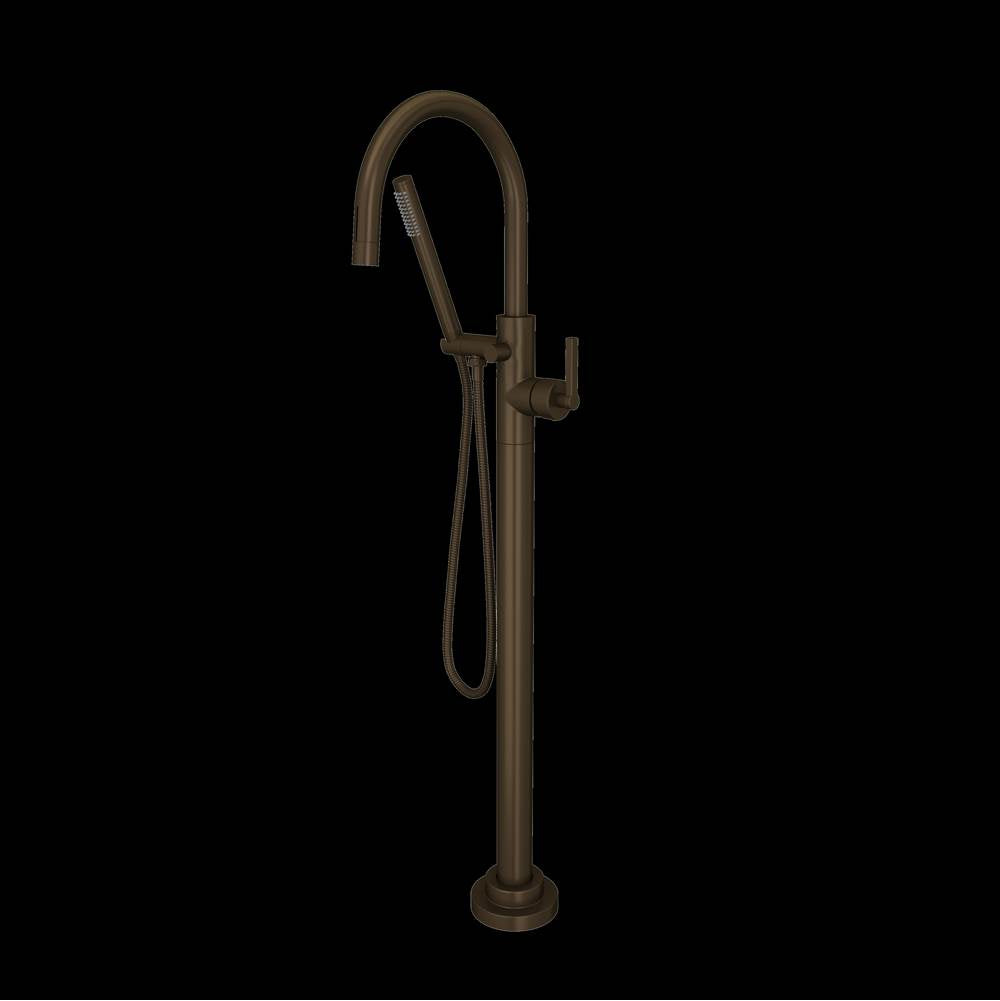 ROHL TLB06HF1LMTCB Lombardia Single Hole Floor Mount Tub Filler Trim In Tuscan Brass