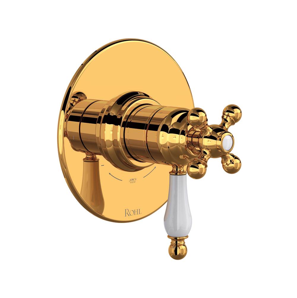 ROHL TAC44W1OPIB Arcana 1/2" Therm & Pressure Balance Trim with 2 Functions (No Share) In Italian Brass