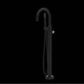 ROHL TEC06HF1IWMBG Eclissi Single Hole Floor Mount Tub Filler Trim With C-Spout In Matte Black/Satin Gold