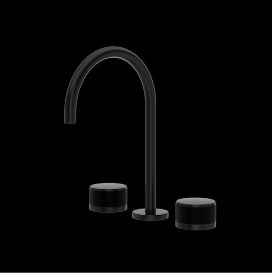 ROHL AM08D3IWMB Amahle Widespread Lavatory Faucet With C-Spout In Matte Black