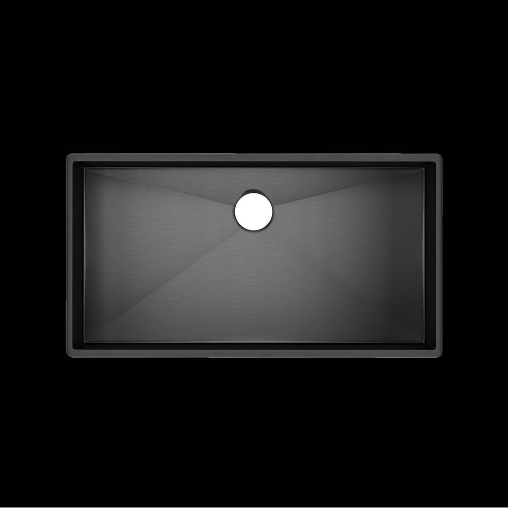 ROHL RSS3318BKS Forze 33" Single Bowl Stainless Steel Kitchen Sink In Black Stainless Steel