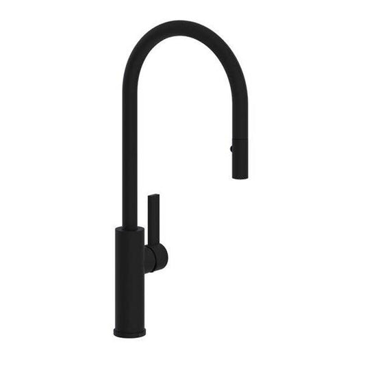ROHL TR55D1LBMB Tuario Pull-Down Kitchen Faucet With C-Spout In Matte Black