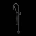 ROHL TLB06HF1LMMB Lombardia Single Hole Floor Mount Tub Filler Trim In Matte Black