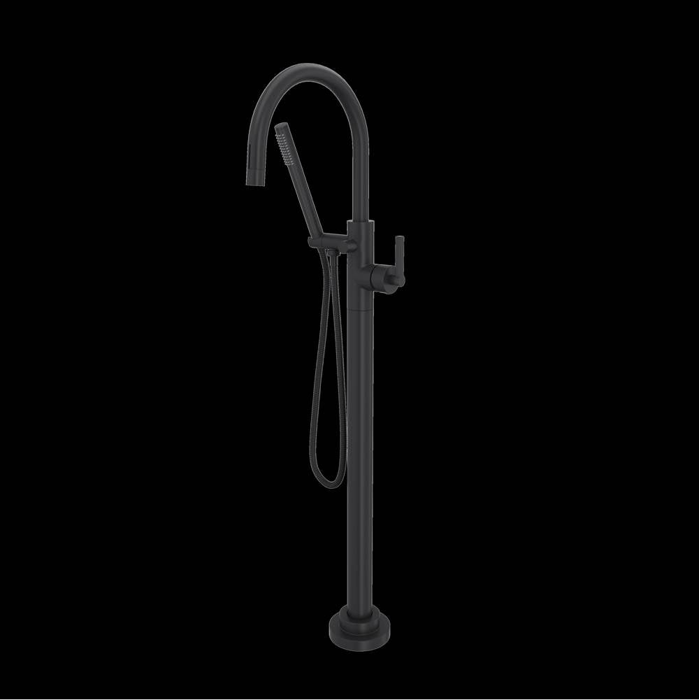 ROHL TLB06HF1LMMB Lombardia Single Hole Floor Mount Tub Filler Trim In Matte Black