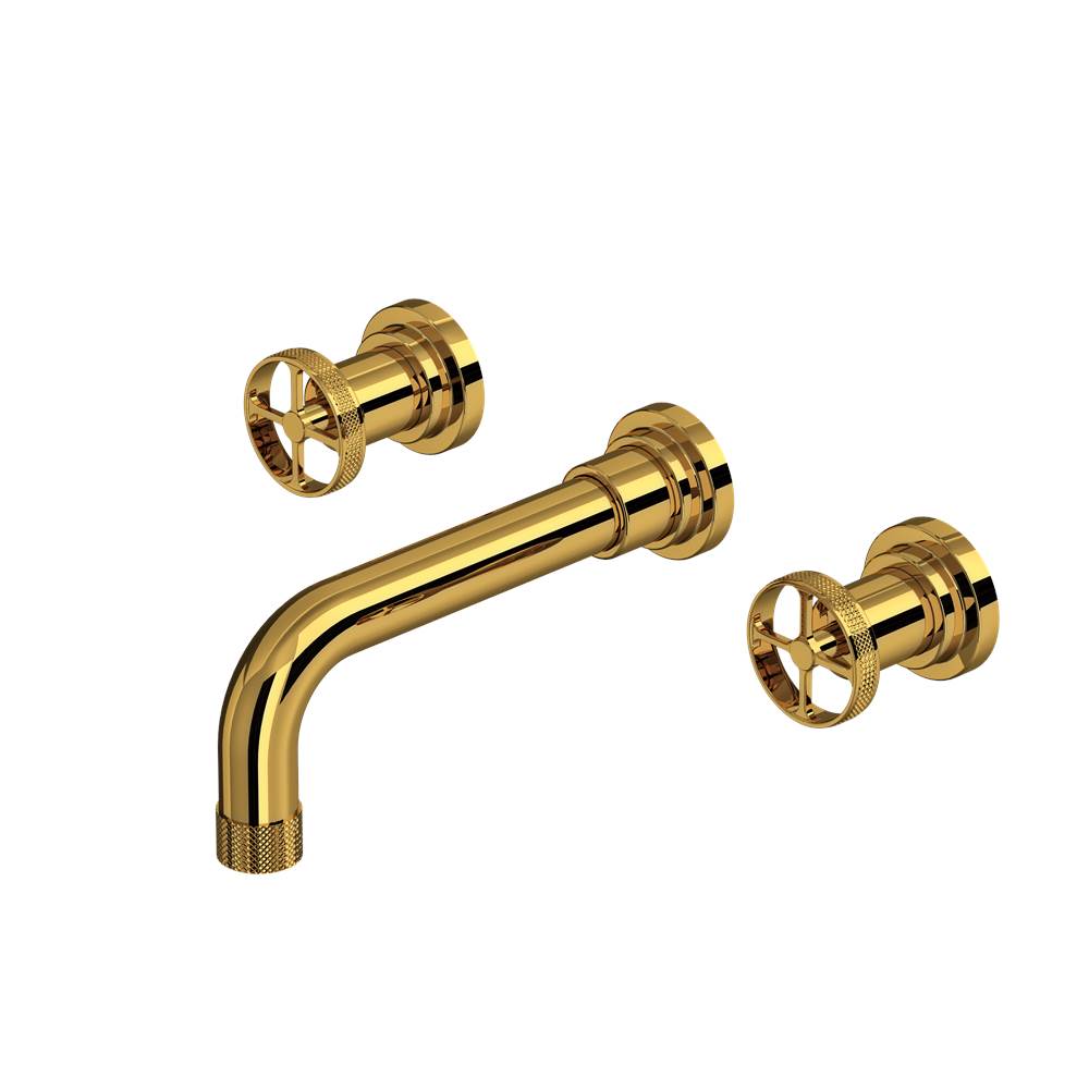 ROHL A3307IWULBTO-2 Campo Wall Mount Lavatory Faucet In Unlacquered Brass