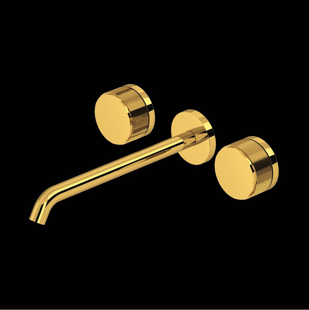 ROHL TAM06W3IWULB Amahle Wall Mount Tub Filler Trim With C-Spout In Unlacquered Brass