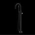 ROHL TEC06HF1IWMBC Eclissi Single Hole Floor Mount Tub Filler Trim With C-Spout In Matte Black/Polished Chrome
