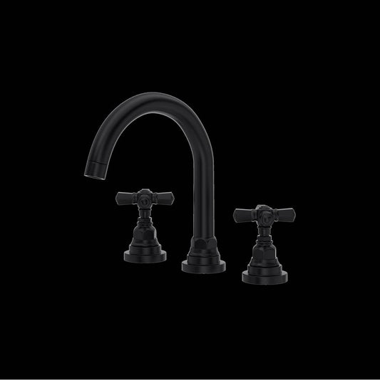 ROHL A2328XMMB-2 San Giovanni Widespread Lavatory Faucet In Matte Black