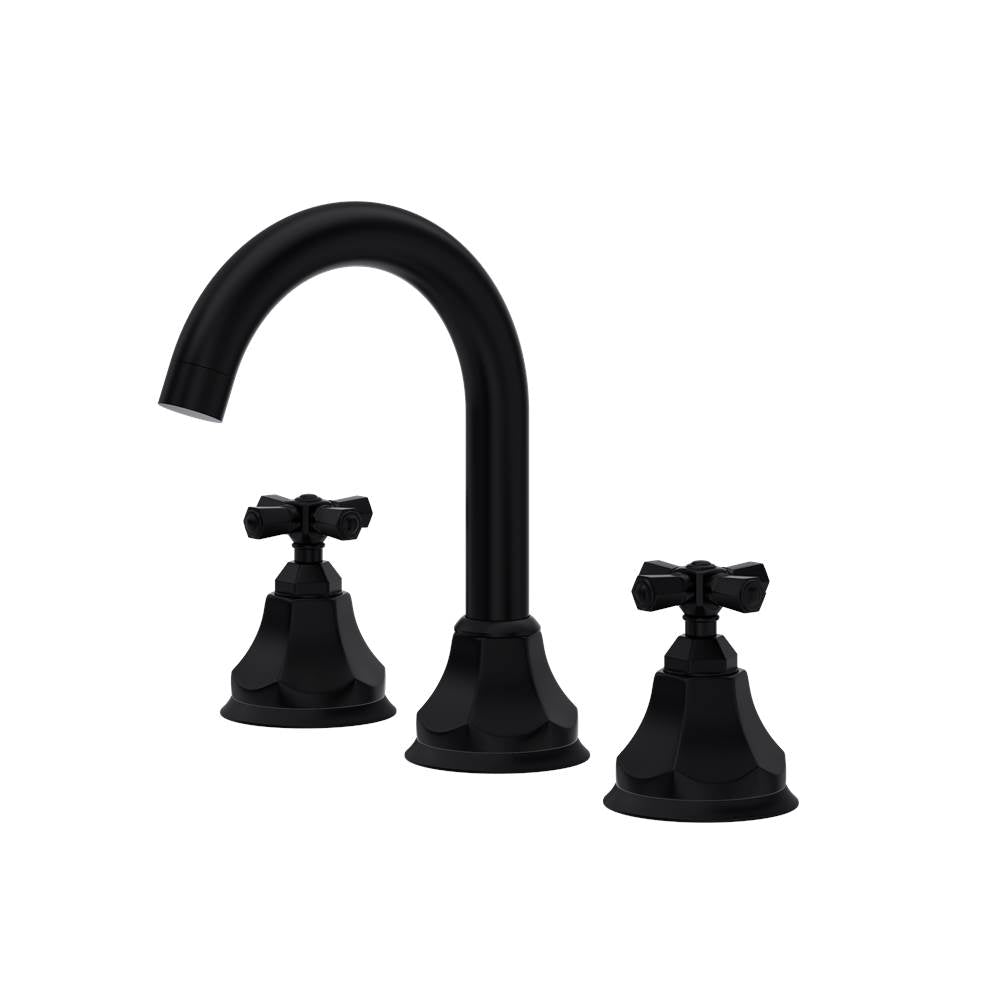 ROHL PN08D3XMMB Palladian Widespread Lavatory Faucet With C-Spout In Matte Black