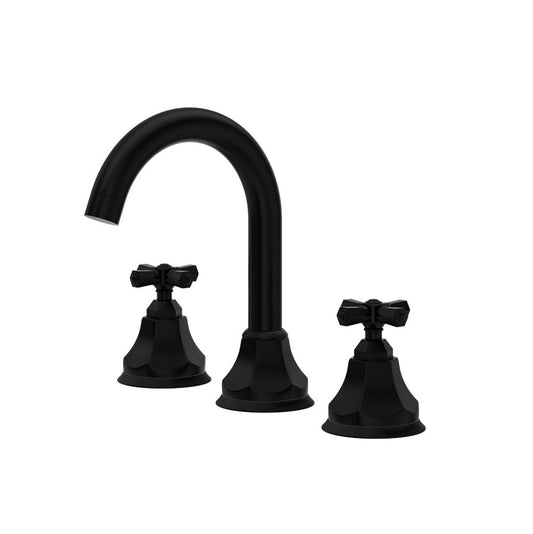 ROHL PN08D3XMMB Palladian Widespread Lavatory Faucet With C-Spout In Matte Black