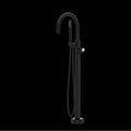 ROHL TEC06HF1IWMBN Eclissi Single Hole Floor Mount Tub Filler Trim With C-Spout In Matte Black/Satin Nickel